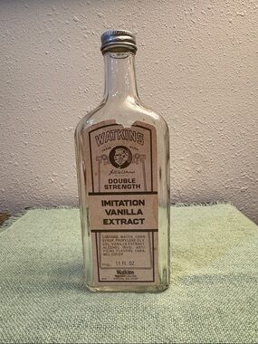 Empty Watkins Imitation Vanilla Extract Bottle